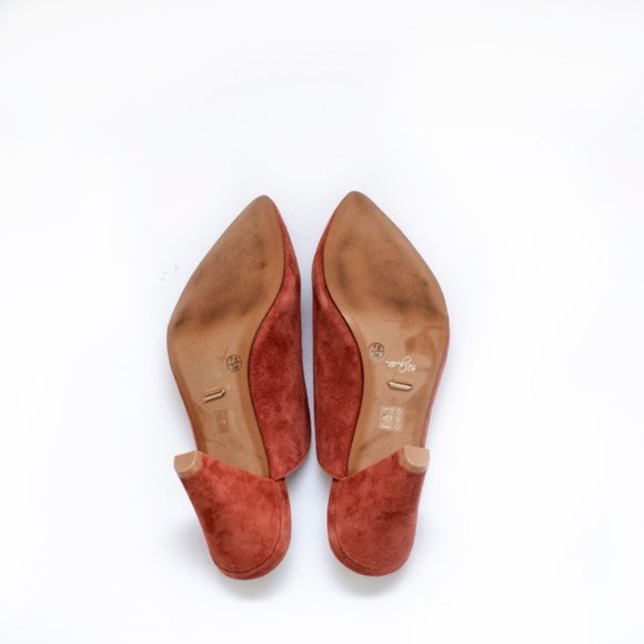 Chinese Laundry Mule "Overcome" Orange Suede 42 Gold - Picture 4 of 7